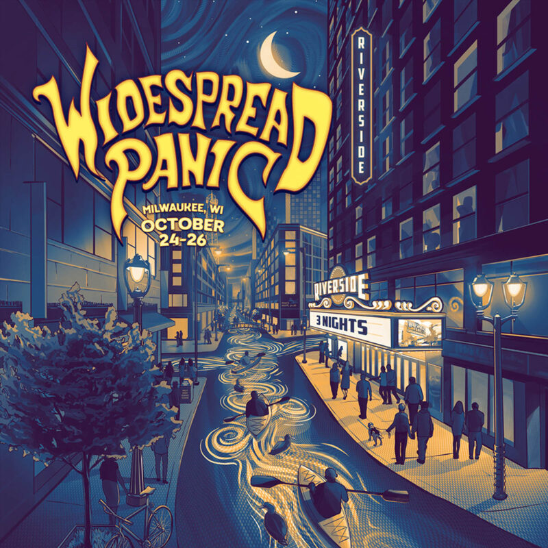 Promotional graphic for the Widespread Panic Milwaukee, WI shows October 24-26, 2025