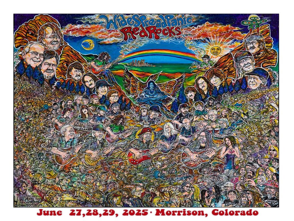 Widespread Panic Red Rocks 2025 Event Poster by Scramble Campbell