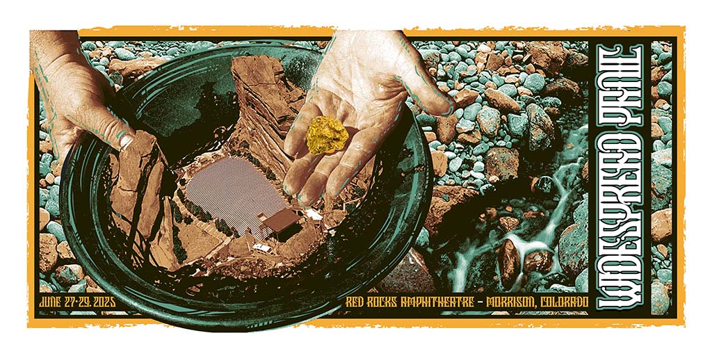Widespread Panic Red Rocks 2025 event poster by JT Lucchesi