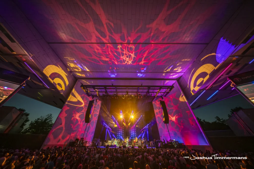 A moment from the Widespread Panic August 8, 2025 performance in Indianapolis, IN