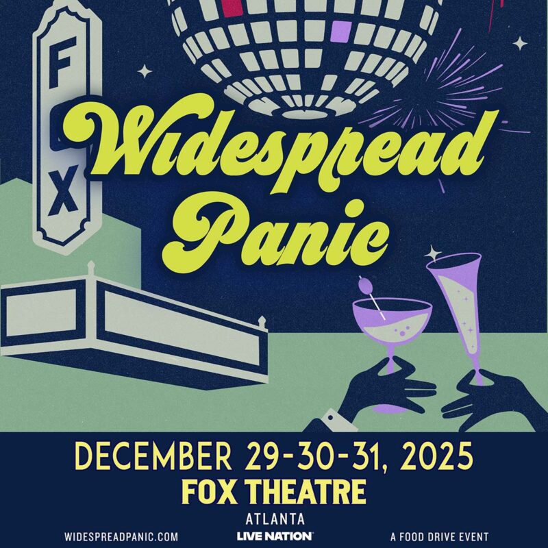 Promotional graphic for the Widespread Panic New Years Shows December 29-31, 2025 at The Fox Theatre in Atlanta, GA