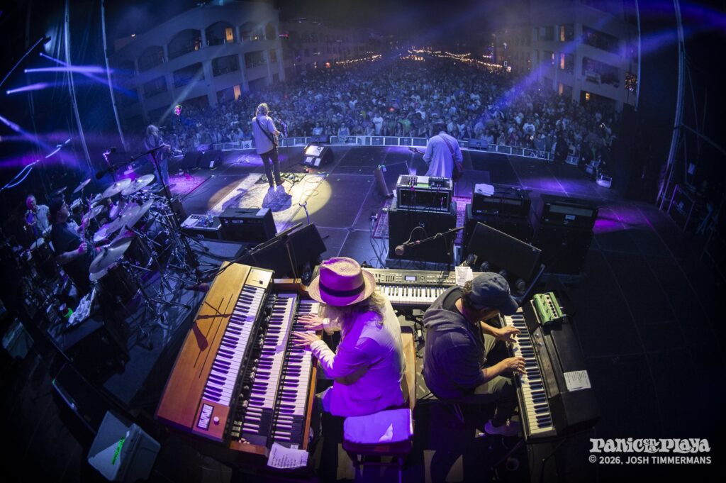 Widespread Panic performing at Panic en la Playa Trece on Friday, January 23, 2026