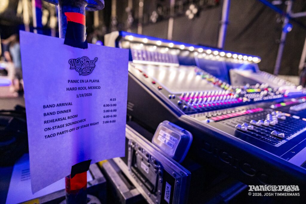 Widespread Panic rehearsal and soundcheck at Panic en la Playa Trece on January 19, 2026