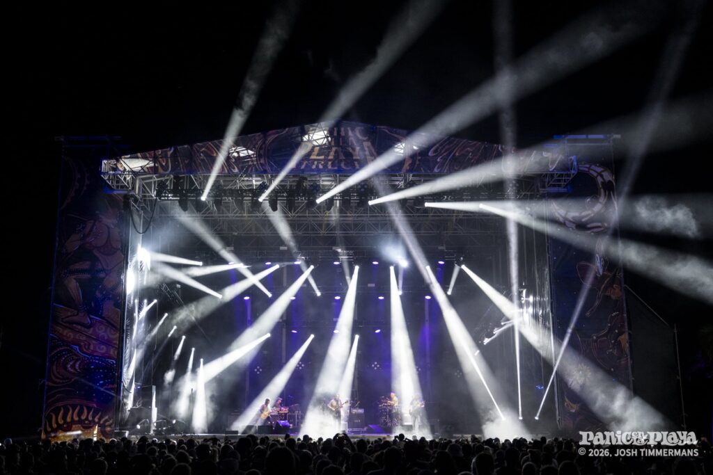 Widespread Panic performing at Panic en la Playa Trece on Friday, January 23, 2026