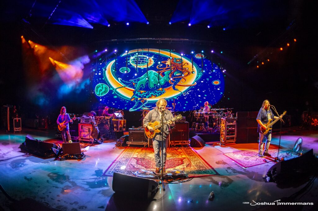 Widespread Panic performing in Birmingham, Alabama at the Coca-Cola Amphitheater on Saturday, April 18, 2026