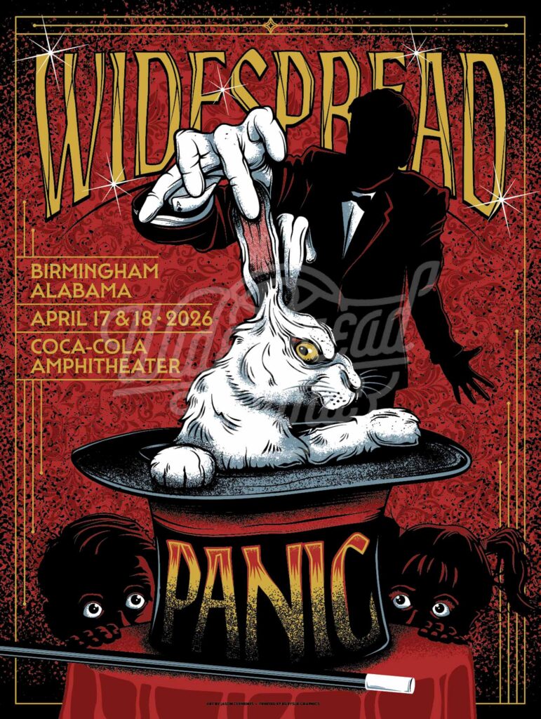 Widespread Panic Birmingham 2026 event poster by Jason Clements