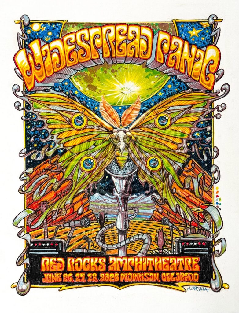 Widespread Panic Red Rocks 2026 Event Poster AJ Masthay