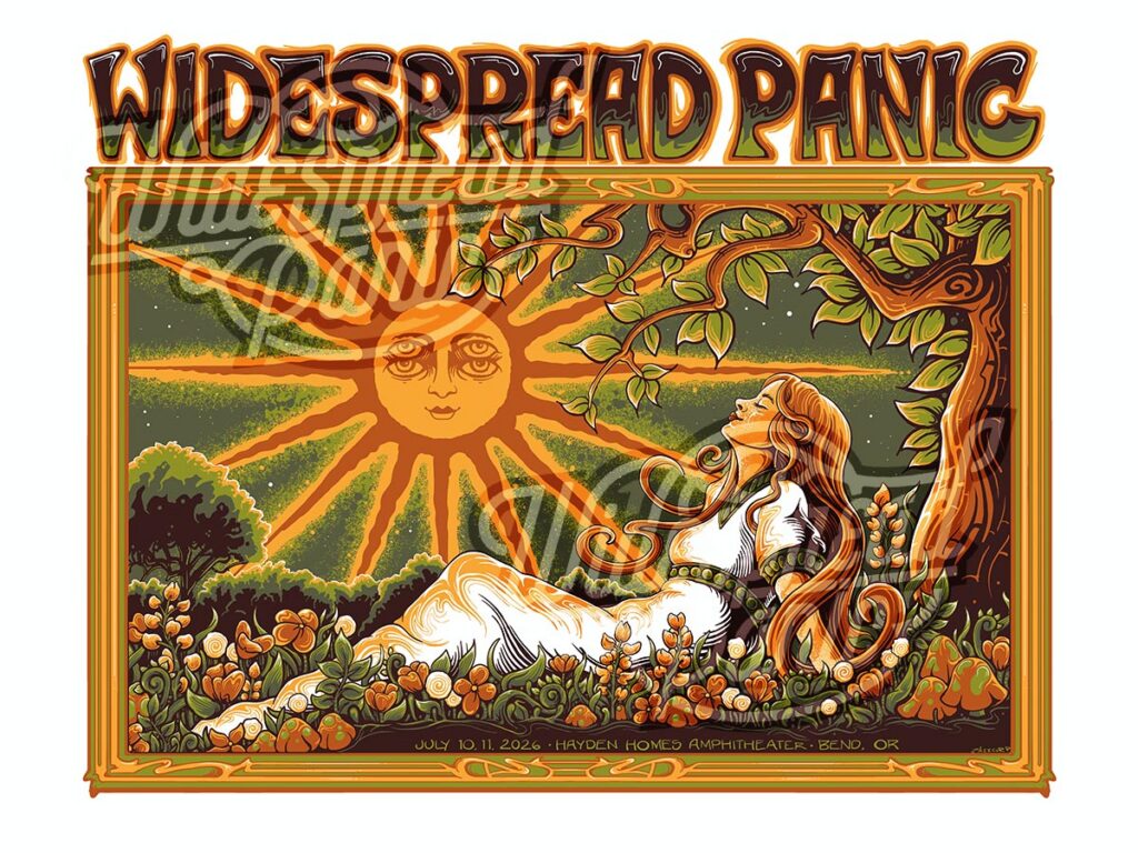Widespread Panic Bend Oregon Event Poster Helen Kennedy watermarked