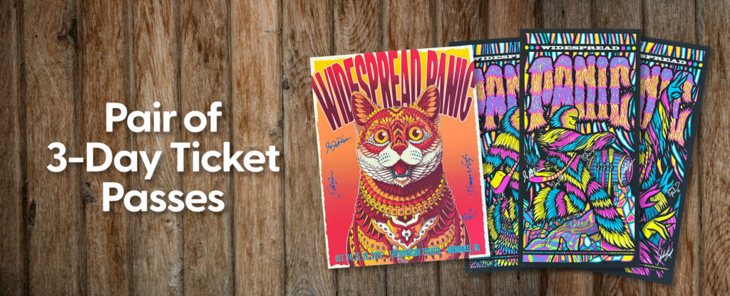 An image displaying the four Milwaukee show posters signed by the band up for grabs in the Hunger Task Force Giveaway